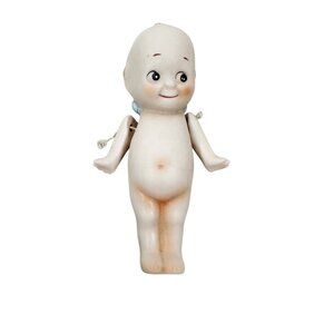 Antique Kewpie Nippon Made in Japan 5” Jointed Bisque Doll Blue Tips Vintage